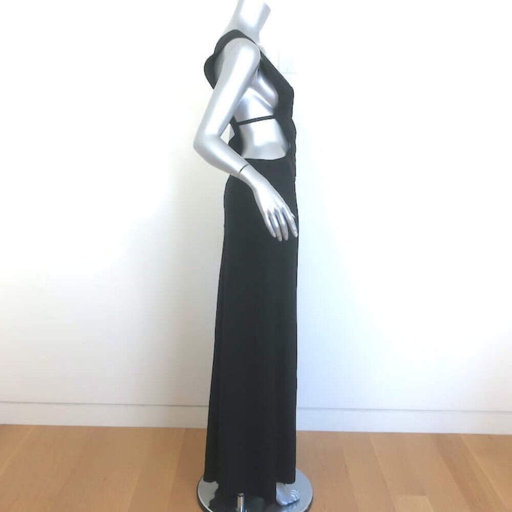 Cult Gaia Alondra Gown Black Crepe Size Extra Small Sleeveless Maxi Dress NEW - Picture 4 of 8